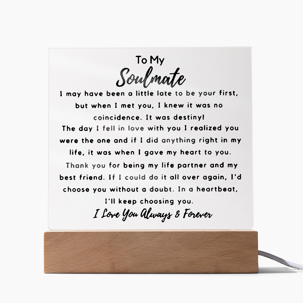 To My Soulmate | Acrylic Square Plaque