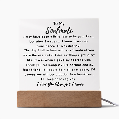 To My Soulmate | Acrylic Square Plaque