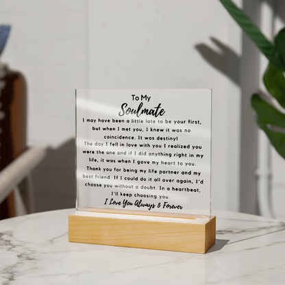 To My Soulmate | Acrylic Square Plaque