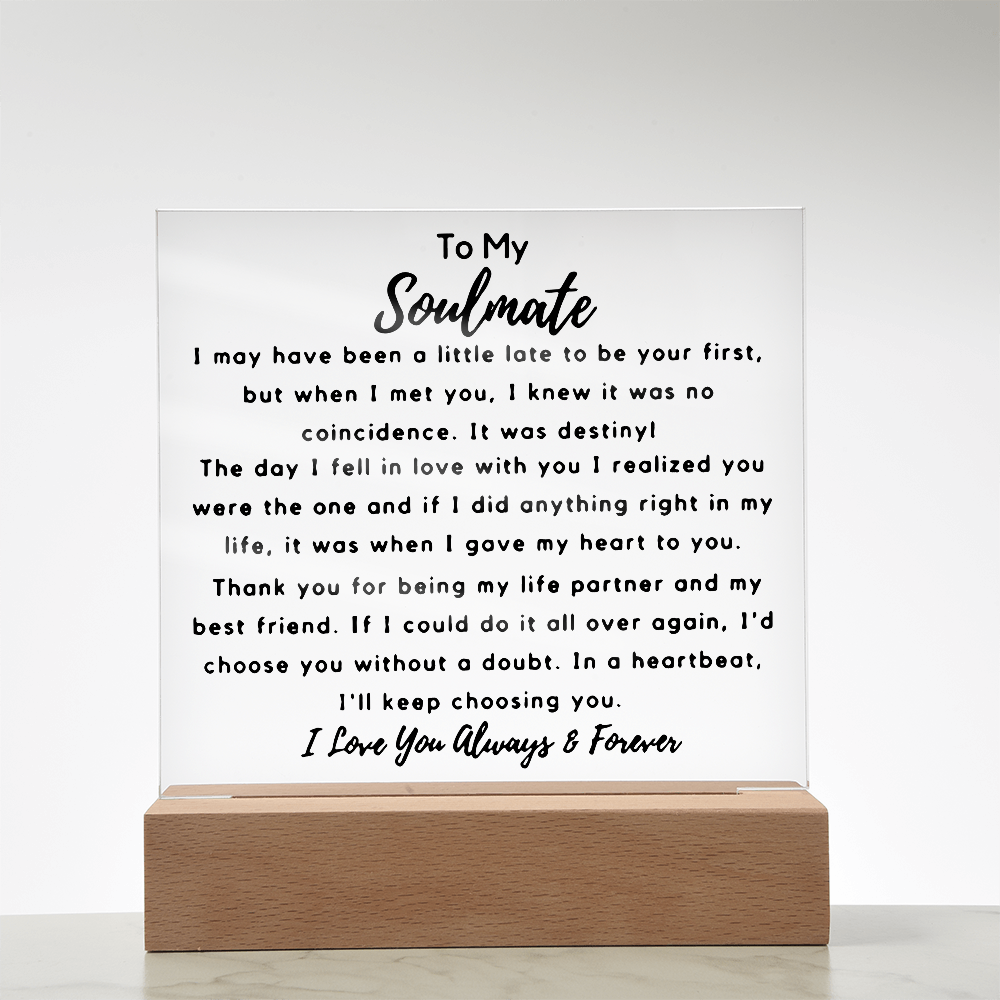 To My Soulmate | Acrylic Square Plaque