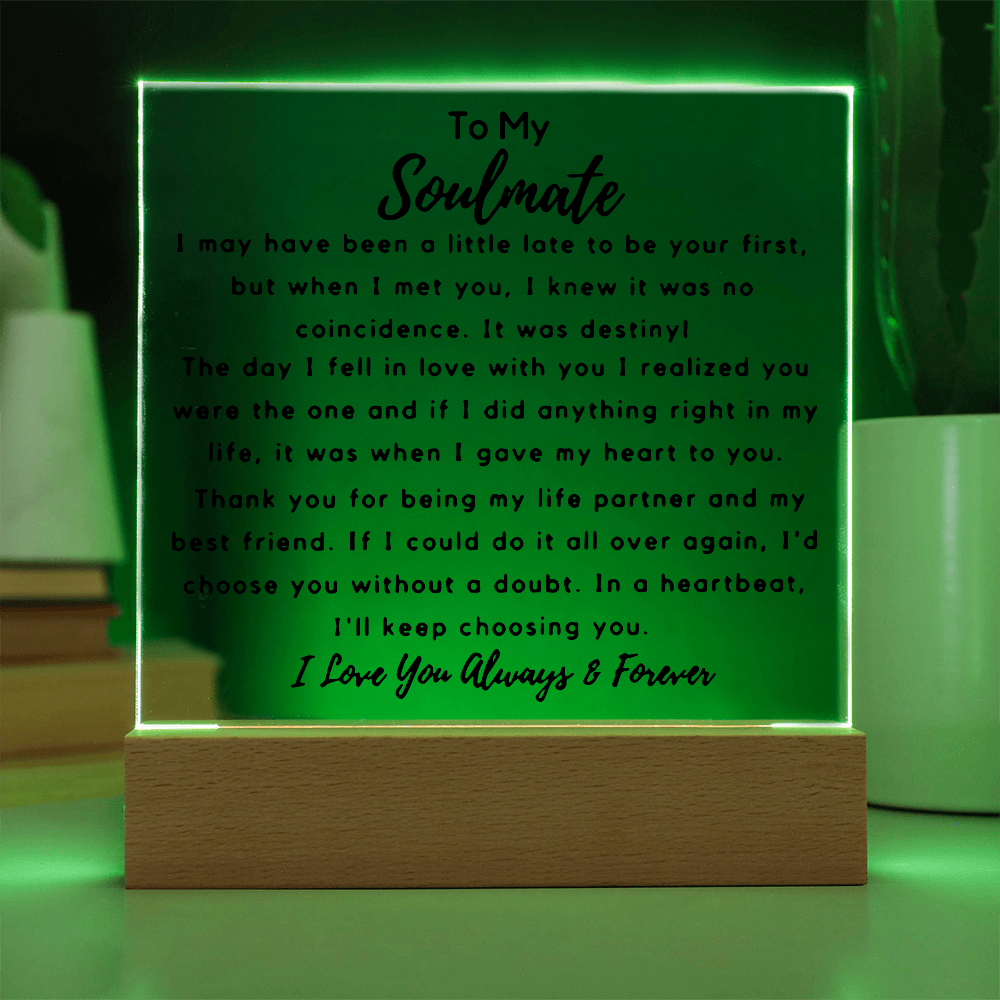 To My Soulmate | Acrylic Square Plaque