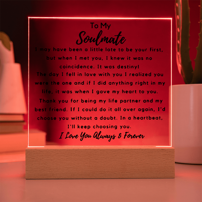 To My Soulmate | Acrylic Square Plaque
